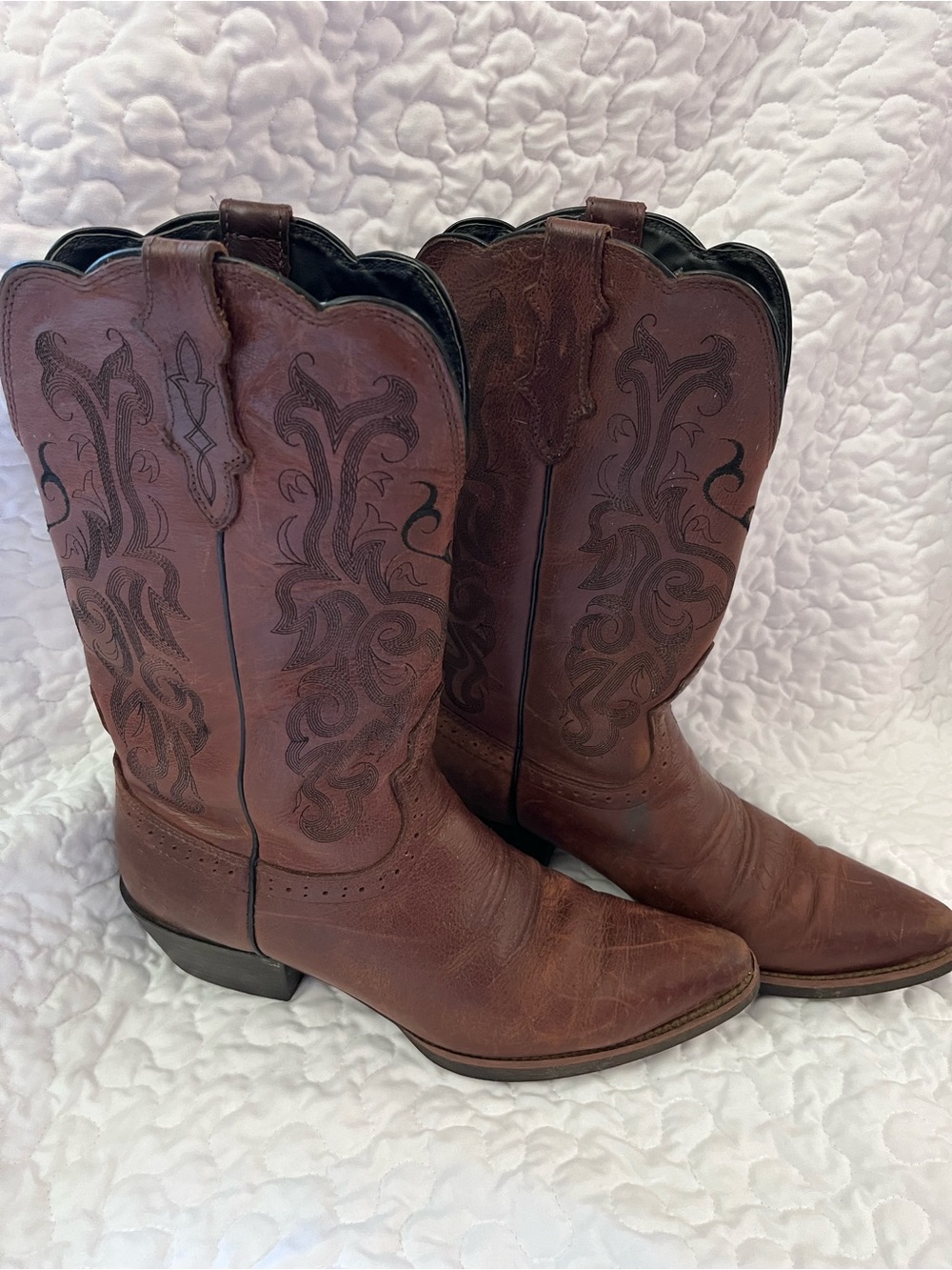 Justin boots women’s 10.5 c brown leather western cowboy shoes style L2559